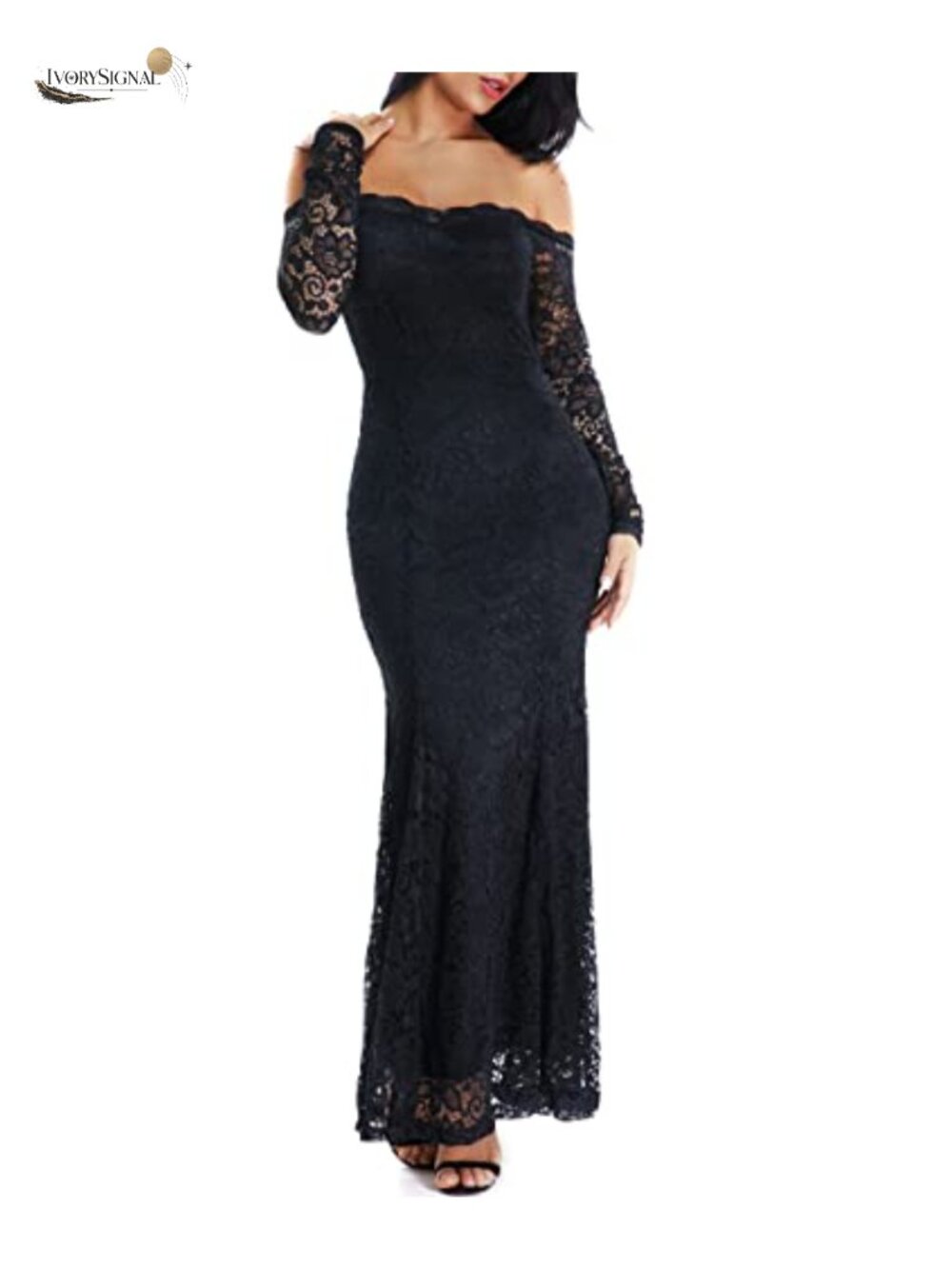 Women's Lace Mermaid Wedding Dress Off Shoulder Formal Maxi